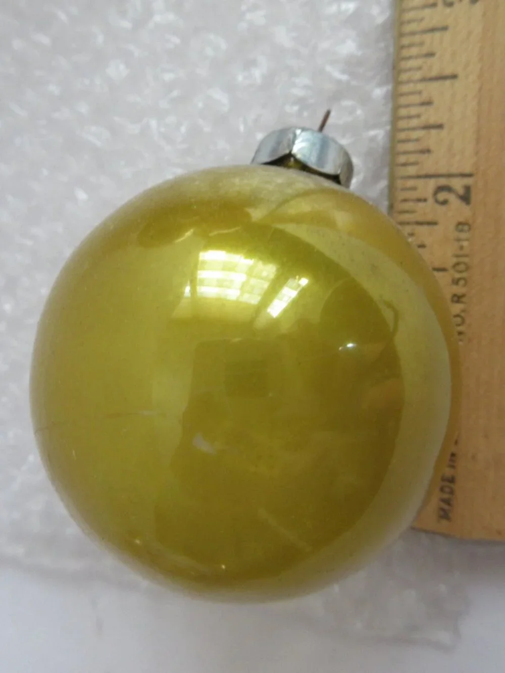 Glass Christmas Ornaments Vintage Made in USA Glitter Stencil & Solids Lot of 4